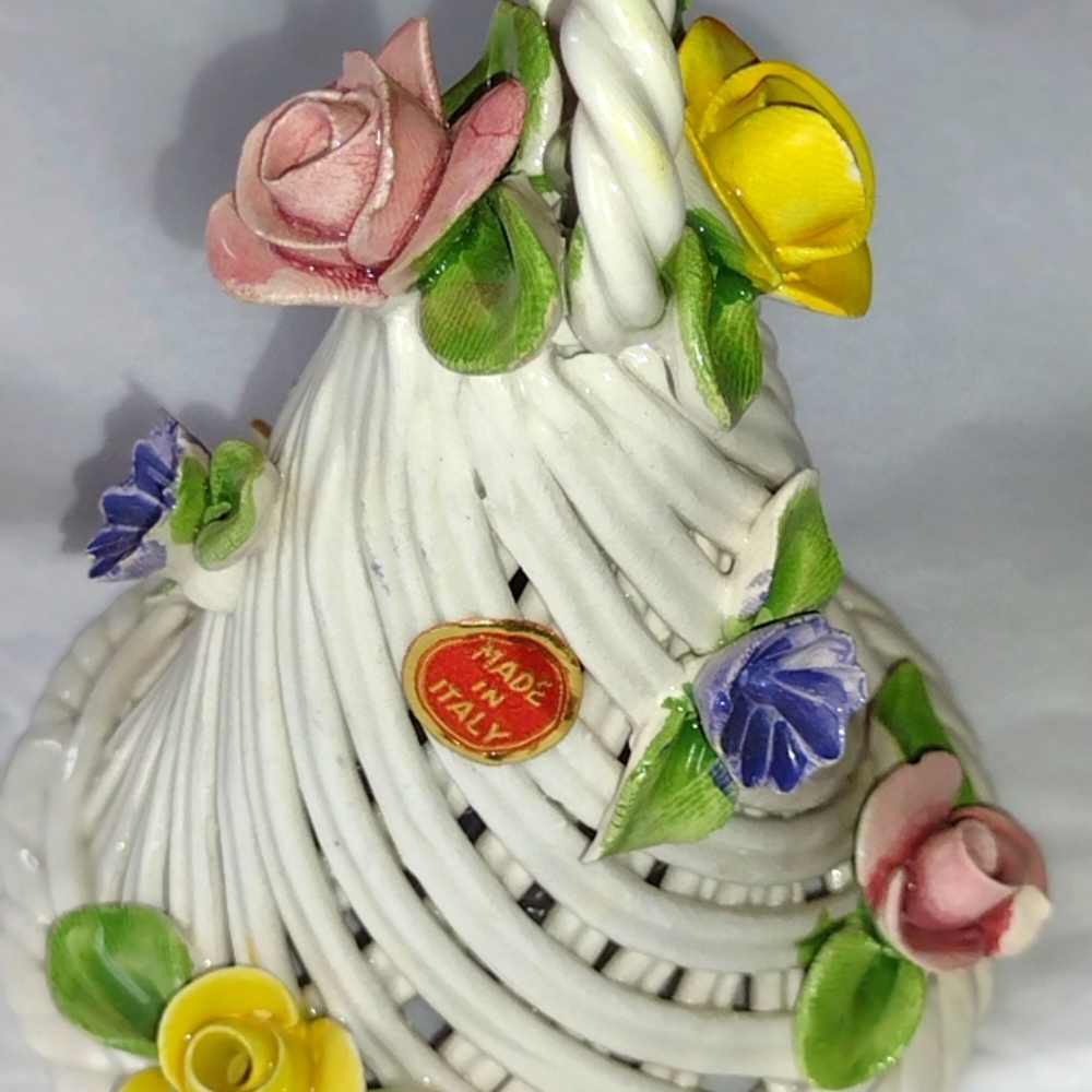 Porcelain Rosebud 🔔 Weave Pattern Made in ITALY
